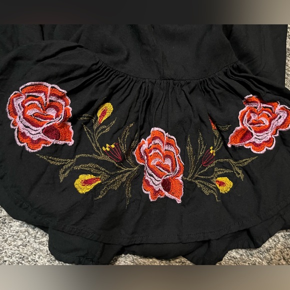 Feathers Black Floral Embroidered Mini Dress - Picture 3 of 5